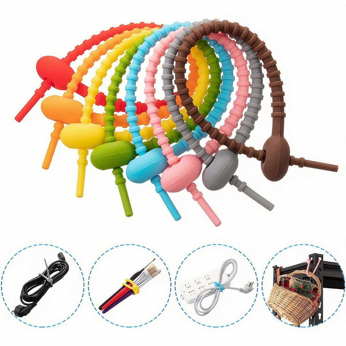 5/10PCS Silicone Reusable Bag  - đánh giá và giá Gear Tie Reusable