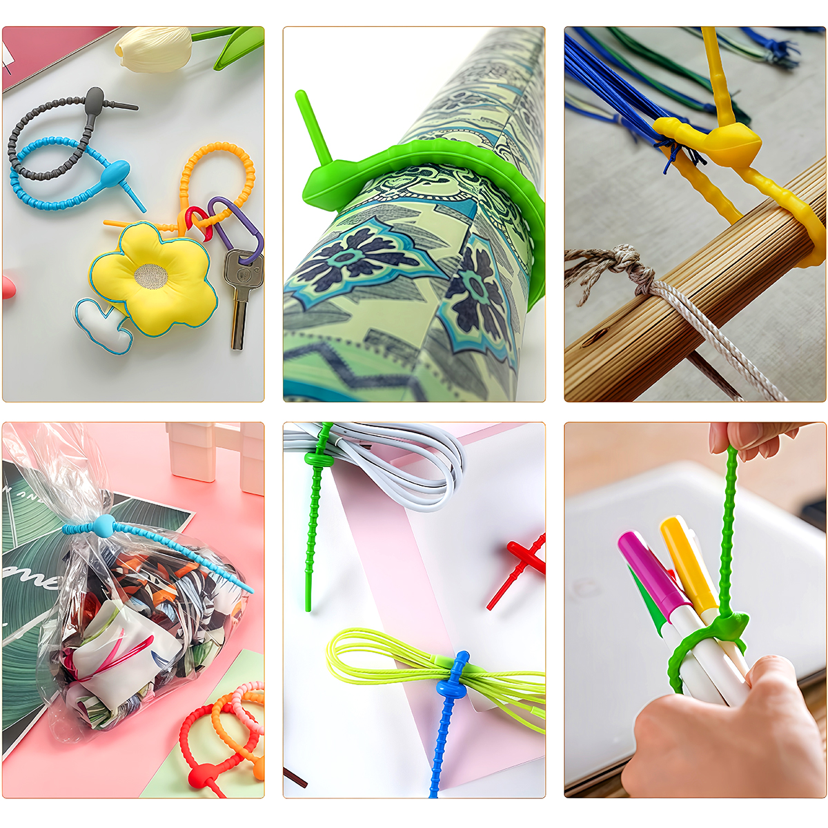 5/10PCS Silicone Reusable Bag  - đánh giá và giá Gear Tie Reusable