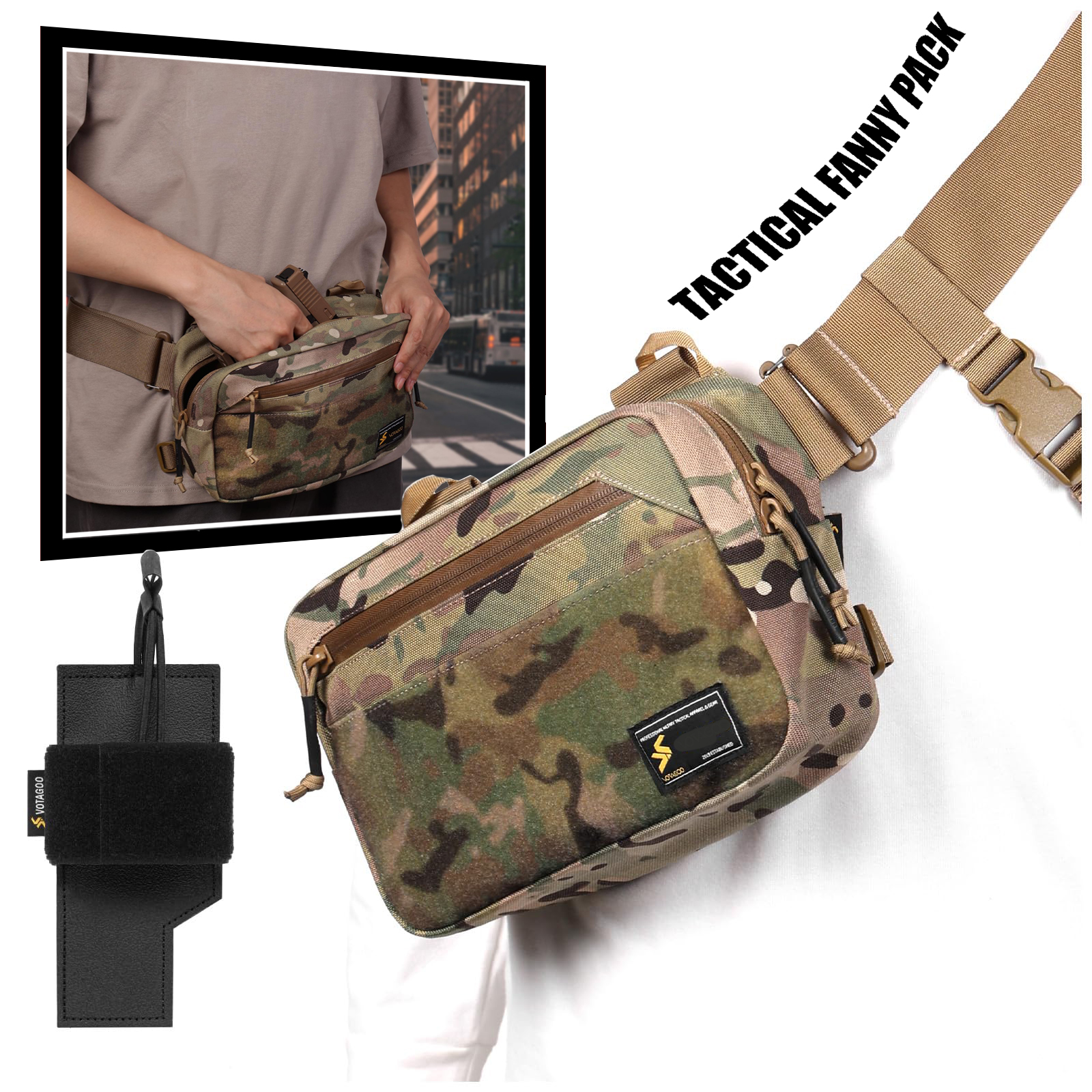 Tactical Fanny Pack, Concealed - đánh giá và giá Edc Concealed Carry Sling Bag