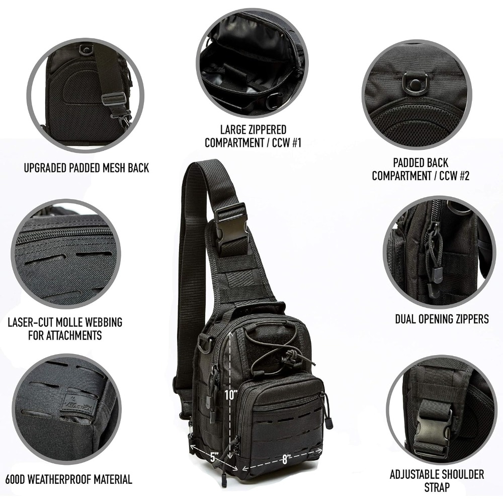 EDC Sling Bag - Concealed Carr - đánh giá và giá Edc Concealed Carry Sling Bag
