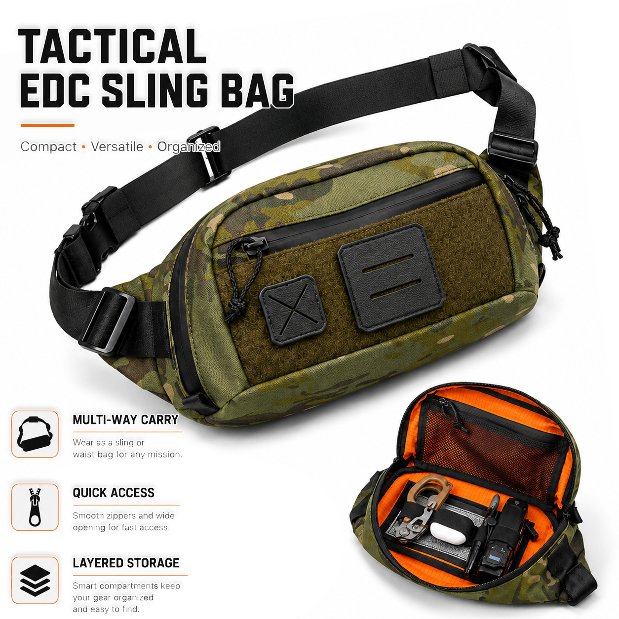 Tactical Waist Bag EDC Sling P - đánh giá và giá Edc Concealed Carry Sling Bag