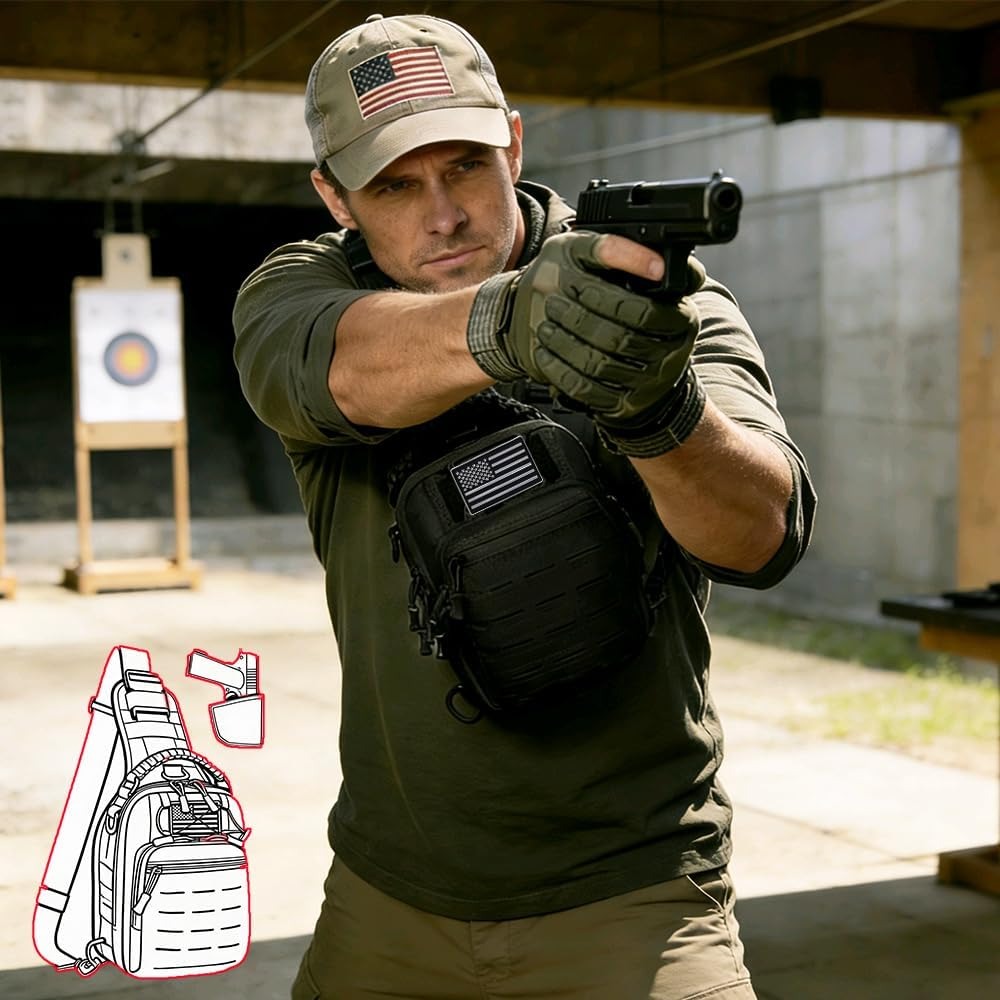 Tactical Sling Bag for Men Con - đánh giá và giá Edc Concealed Carry Sling Bag