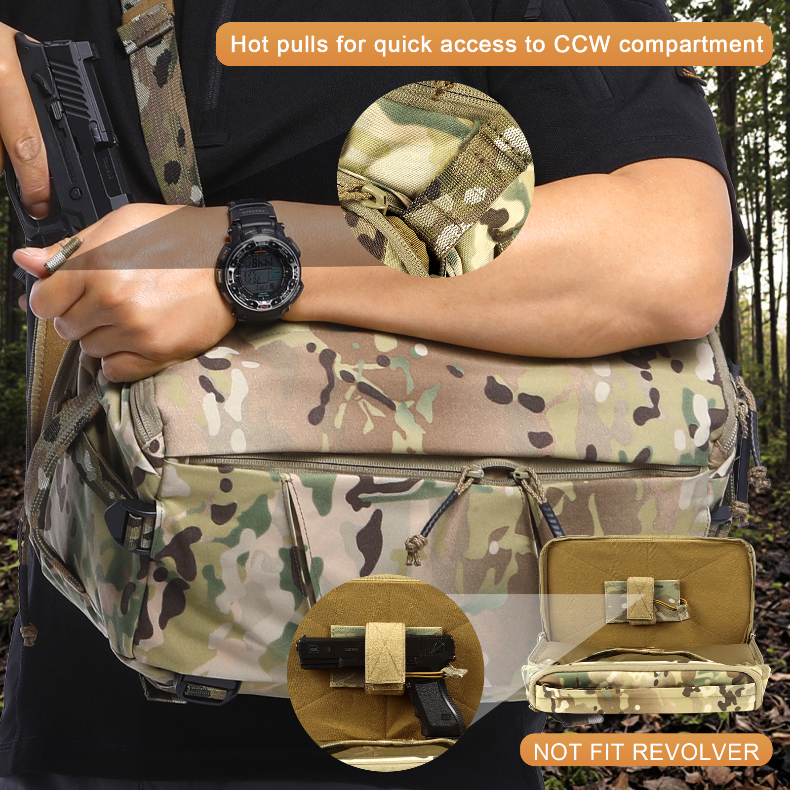 VOTAGOO 13L Tactical Sling Bag - đánh giá và giá Edc Concealed Carry Sling Bag
