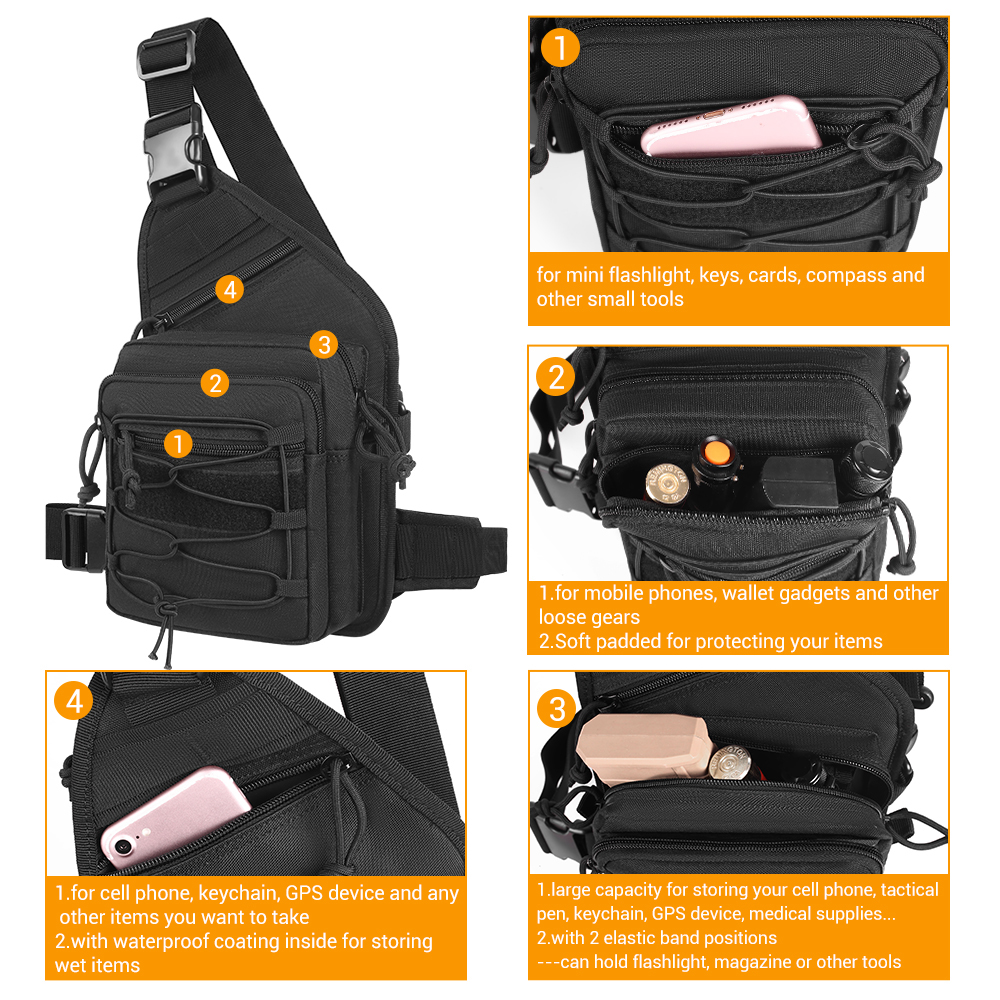 Tactical Gun Bag EDC Shoulder  - đánh giá và giá Edc Concealed Carry Sling Bag